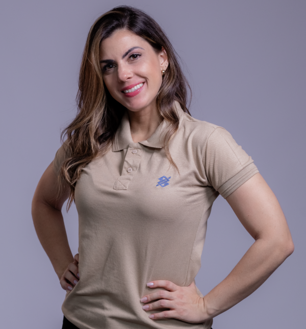 Camiseta Polo BB na cor Castor com símbolo bordado na cor Azul - Imagem 2