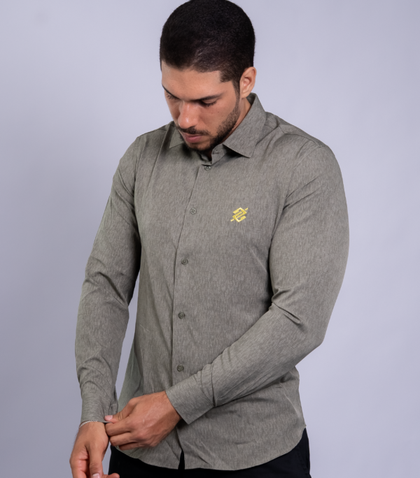 Camisa Social modelagem Slim na cor Green Benz - Imagem 3