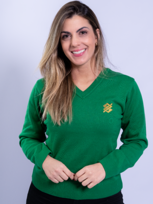 Suéter Gola V na cor Verde com símbolo bordado