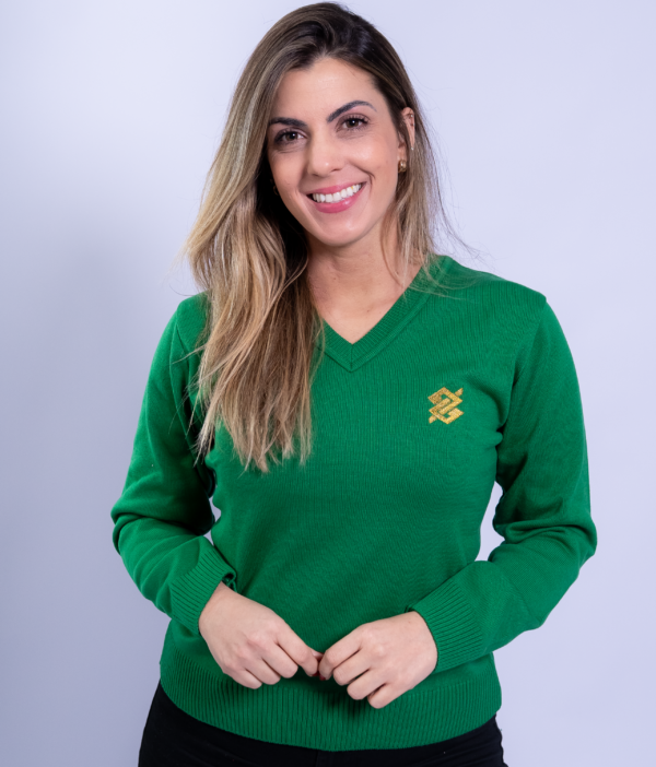 Suéter Gola V na cor Verde com símbolo bordado