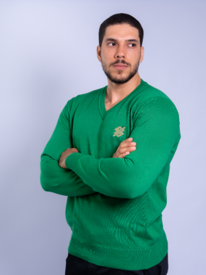 Suéter Gola V na cor Verde com símbolo bordado