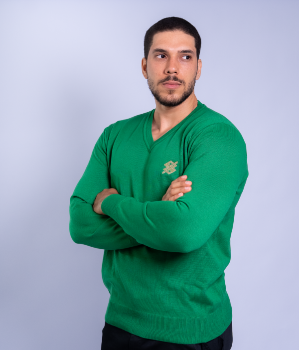 Suéter Gola V na cor Verde com símbolo bordado