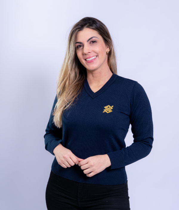 Suéter Gola V na cor Azul Marinho com símbolo bordado - Imagem 3
