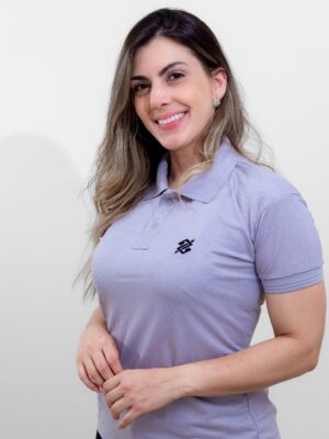 Camiseta Polo Banco Brasil na cor Alumínio com símbolo bordado na cor Preta
