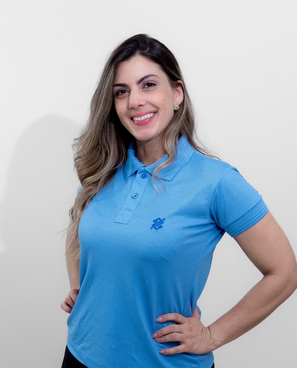 Camiseta Polo Banco Brasil na Azul Etna com símbolo bordado na cor Azul
