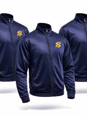 Kit 3 Jaquetas com ziper, na cor Azul Marinho com símbolo bordado do Banco do Brasil